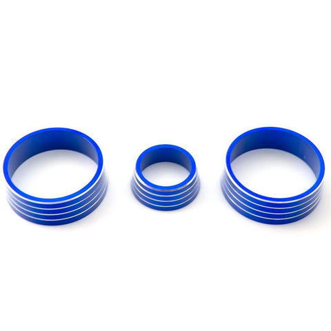 3pcs Aluminum Air Condition Switch Knob Volume Knob Trim Ring for Honda Fit Jazz 2014-2017 Red/ Blue/ Silver