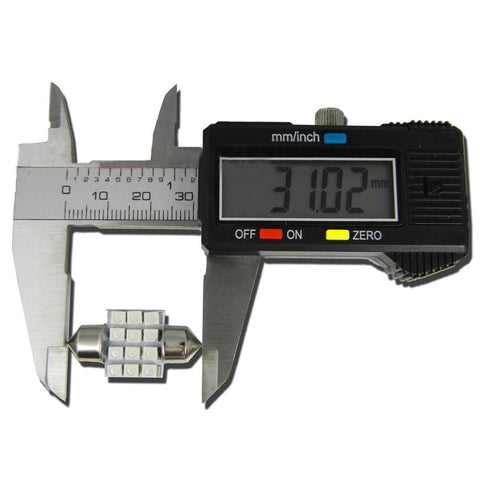 2x 1.25" Blue 31mm LED 12-SMD Festoon Interior Map Lamps DE3022 DE3175 6461