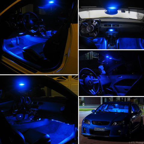 12PCS Ultra Blue BA9S 8 SMD LED Bulbs for Car Interior Dome Map Panel Light
