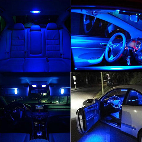 6pcs 8000K Ice Blue 16-SMD License Plate Light T10 Side Marker Backup LED Bulb