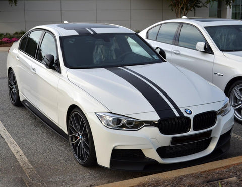Dual Racing Strips Car Sticker For BMW F10 E60 E64 E65 F30 F32 X1 X3 X6 M3 M5 Body Exterior Cosmetic, Hood, Roof, Trunk
