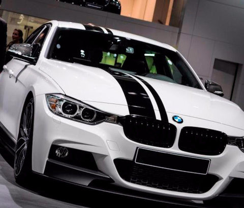 Dual Racing Strips Car Sticker For BMW F10 E60 E64 E65 F30 F32 X1 X3 X6 M3 M5 Body Exterior Cosmetic, Hood, Roof, Trunk