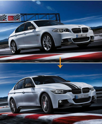 Dual Racing Strips Car Sticker For BMW F10 E60 E64 E65 F30 F32 X1 X3 X6 M3 M5 Body Exterior Cosmetic, Hood, Roof, Trunk