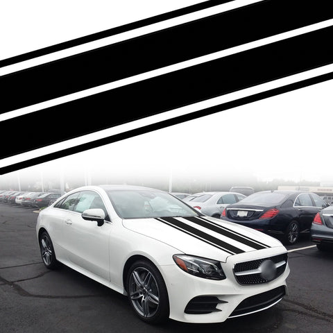 Double Racing Strips Car Sticker For Body Exterior Cosmetic, Hood, Roof, Trunk