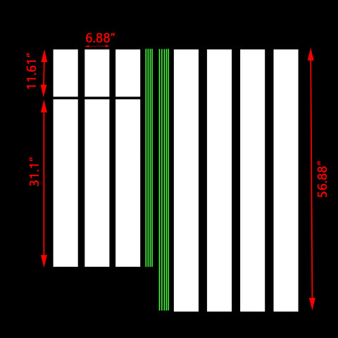 Gloss White Green Hood Roof Trunk Vinyl Stripes Pre-Cut Sticker For Ford Mustang