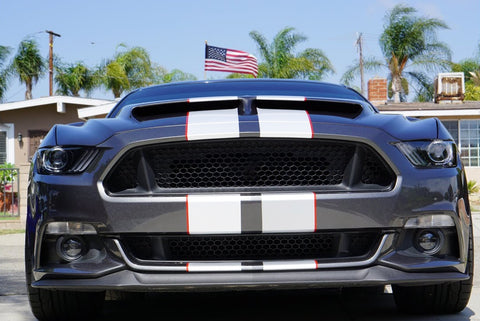 Compatible with Ford Mustang 2015-2021 White Red Graphics Sporty Decal Stripe Trunk Stickers