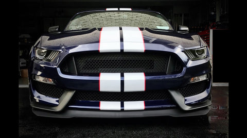 Compatible with Ford Mustang 2015-2021 White Red Graphics Sporty Decal Stripe Trunk Stickers