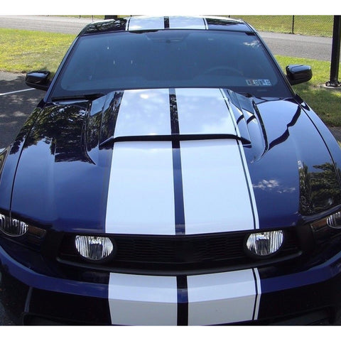 Double-dual White Sport Style Hood Roof Stripe Cover Trim For For Mustang 15-21