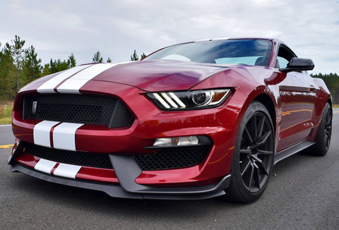 Double-dual White Sport Style Hood Roof Stripe Cover Trim For For Mustang 15-21