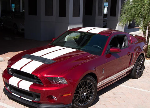 Double-dual White Sport Style Hood Roof Stripe Cover Trim For For Mustang 15-21