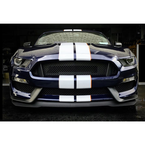 White Yellow Sporty Race Style Front Hood Roof Cover Trim For Mustang 2015-2021