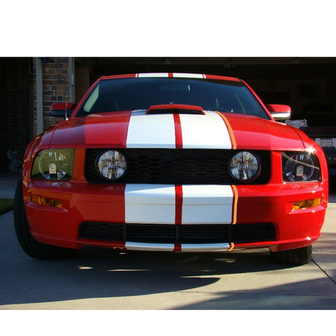 White Yellow Sporty Race Style Front Hood Roof Cover Trim For Mustang 2015-2021