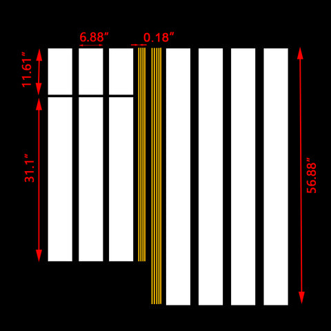 White Yellow Sporty Race Style Front Hood Roof Cover Trim For Mustang 2015-2021