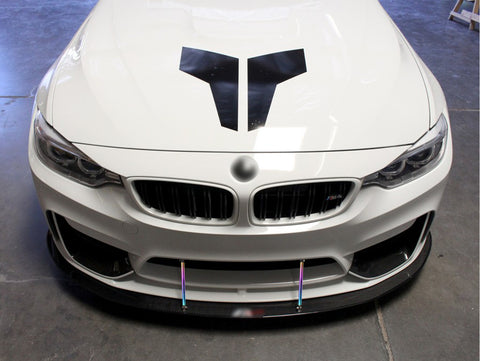 NEO Aluminum Chrome Front Bumper Lip Splitter Diffuser Spoiler Strut Rod Tie Support Bar Universal (Adjustable 8''-11'')