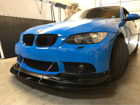 NEO Aluminum Chrome Front Bumper Lip Splitter Diffuser Spoiler Strut Rod Tie Support Bar Universal (Adjustable 10''-13'')