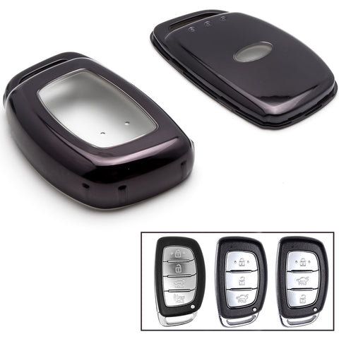 Blue / Black / Red Soft TPU Full Protection Remote Key Fob Case Cover for Hyundai Accent Santa Fe Elantra Tucson 3/4-Button Key