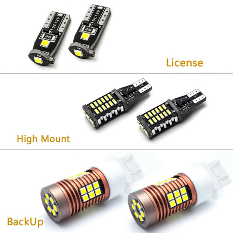 6pcs for Ford F-150 2018 2019 LED High Mount Cargo Light + License Plate Light + Backup Reverse Light, Error Free Super Bright LED Tailgate Lamp Combo Package