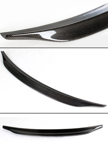 Rear Trunk Lid Spoiler Wing Carbon Fiber Trim for 2013 - 2016 Audi A4 B8.5 / Quattro 4-Dr