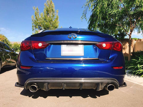 Carbon Fiber Rear Diffuser S Style Bumper Lip Body Kit For Infiniti Q50 2014-17