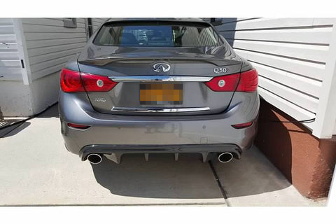 Carbon Fiber Rear Diffuser S Style Bumper Lip Body Kit For Infiniti Q50 2014-17