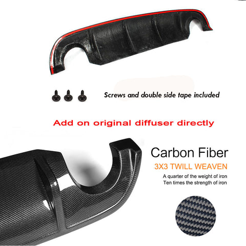 Carbon Fiber Rear Diffuser S Style Bumper Lip Body Kit For Infiniti Q50 2014-17