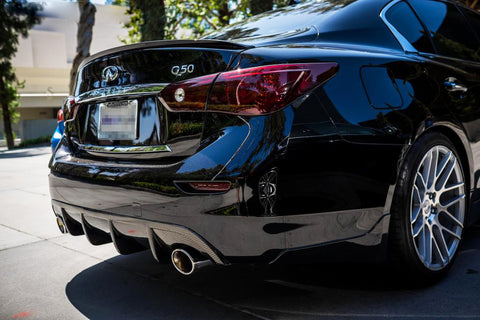 Carbon Fiber Rear Diffuser S Style Bumper Lip Body Kit For Infiniti Q50 2014-17