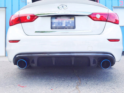 Carbon Fiber Rear Diffuser S Style Bumper Lip Body Kit For Infiniti Q50 2014-17