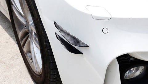 4pcs Carbon Fiber Pattern Bumper Lip Fins Canards Splitters Diffuser(Matte Grey /Black)