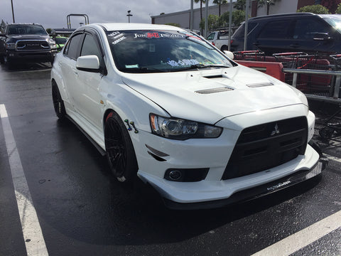 4pcs Carbon Fiber Pattern Trim Bumper Fins Diffuser Canards Splitters Kits(Grey/Black)