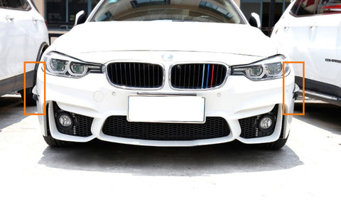 4pcs Carbon Fiber Pattern Trim Bumper Fins Diffuser Canards Splitters Kits(Grey/Black)