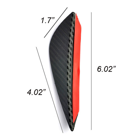 4pcs Carbon Fiber Pattern Bumper Lip Fins Canards Splitters Diffuser(Matte Grey /Black)