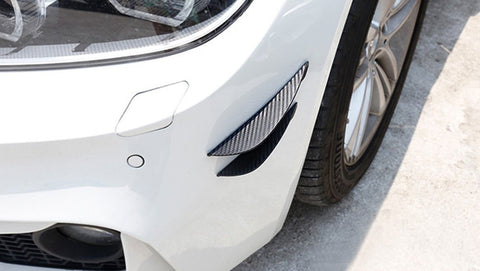 4pcs Carbon Fiber Pattern Bumper Lip Fins Canards Splitters Diffuser(Matte Grey /Black)