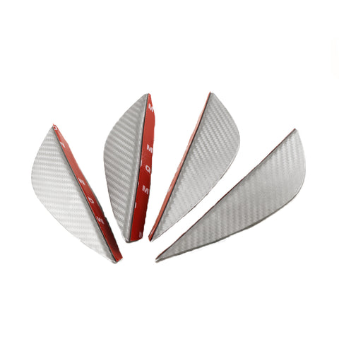 4pcs Carbon Fiber Pattern Bumper Lip Fins Canards Splitters Diffuser(Matte Grey /Black)
