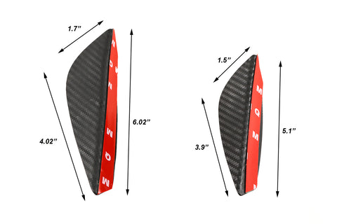 4pcs Carbon Fiber Pattern Trim Bumper Fins Diffuser Canards Splitters Kits(Grey/Black)
