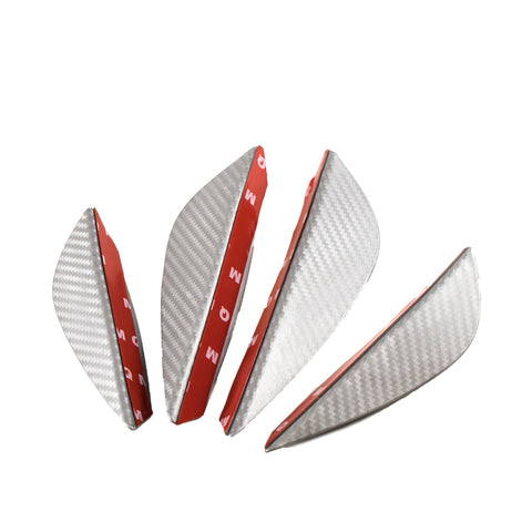 4pcs Carbon Fiber Pattern Trim Bumper Fins Diffuser Canards Splitters Kits(Grey/Black)
