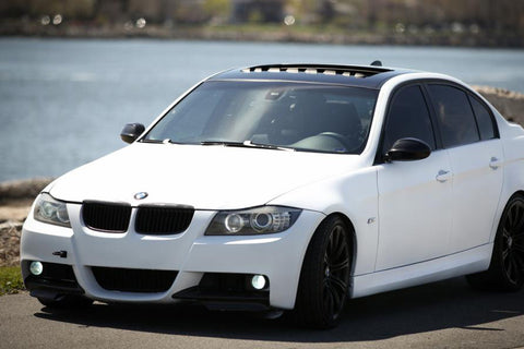 Carbon Fiber Front Splitters Bumper Lip Covers Air Dams For BMW E90 E91 LCI M Tech 2009-2011