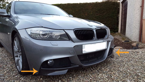 Carbon Fiber Front Splitters Bumper Lip Covers Air Dams For BMW E90 E91 LCI M Tech 2009-2011