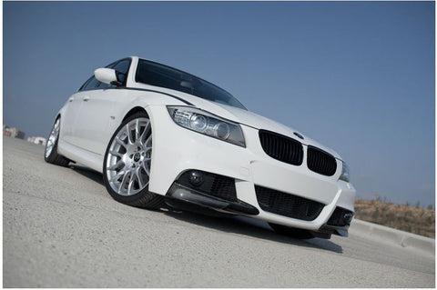 Carbon Fiber Front Splitters Bumper Lip Covers Air Dams For BMW E90 E91 LCI M Tech 2009-2011