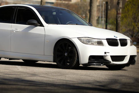 Carbon Fiber Front Splitters Bumper Lip Covers Air Dams For BMW E90 E91 LCI M Tech 2009-2011