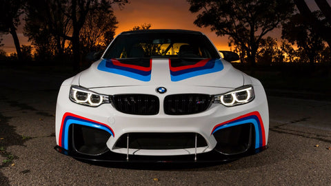 1 Set Carbon Fiber Splitters Bumper Spoiler Lips Set For 2014-2018 BMW M3 M4 F80 F82 F83