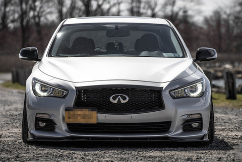 Carbon Fiber Eyelid Covers Headlight Eyebrow Lids Fit Infiniti Q50 2014-2017