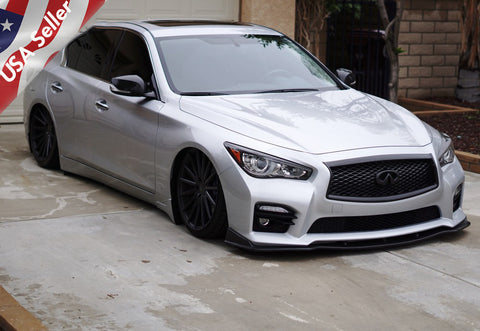 Carbon Fiber Eyelid Covers Headlight Eyebrow Lids Fit Infiniti Q50 2014-2017