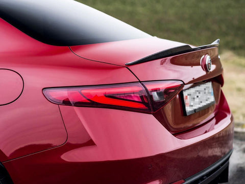 For 2017 Alfa Romeo Giulia Quadrifoglio VQ Trunk Lid Spoiler Wing Carbon Fiber