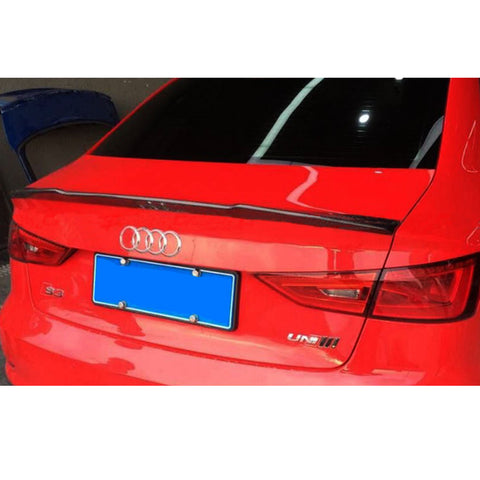 Real Carbon Fiber V Style Highkick Rear Trunk Spoiler Wing For 2014-2017 Audi A3 S3 Sedan