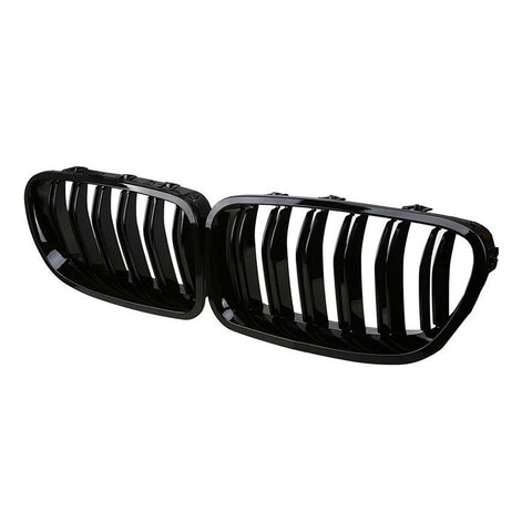 2X BMW 5-Series F10 F11 Painted Glossy Black Front Grille Grill Kidney 2011-2016 M5 528i 550i
