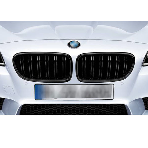 2X BMW 5-Series F10 F11 Painted Glossy Black Front Grille Grill Kidney 2011-2016 M5 528i 550i