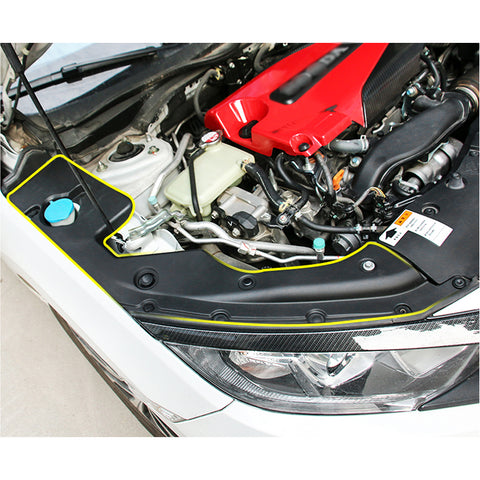2pcs Engine Bay Side Panel Cover Replacement for Honda Civic 10th Gen 2016-2019