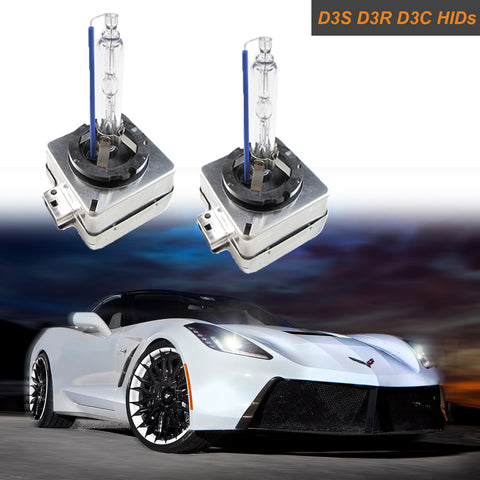D1S D1R D1C OEM HID Headlight Replacement Light Bulb One Pair 6000K White 8000K Blue 10000K Deep Blue 12000K Purple