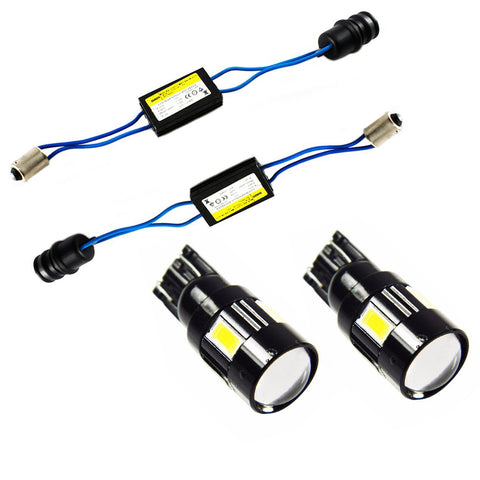 2x White 6000K Error Free BA9 H6W LED Bulbs Kit For BMW F30 3 Series Parking Lights