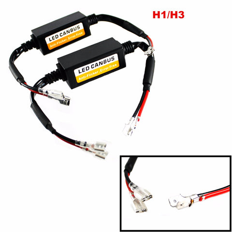 LED Canbus Error Free Decoder Adapter Anti Flicker Flash Computer Warning Error Canceler For LED Headlights, Fog lights, DRL Bulbs H1 H3 H8 H9 H11 H4 9003 H13 H7 9008 9005 9006 9004 9007